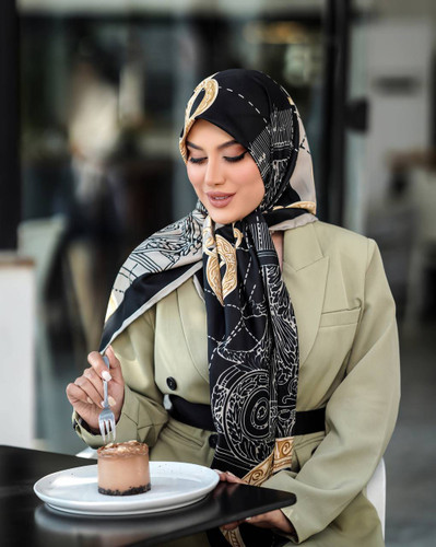 روسری توییل ابریشم ژاکارد