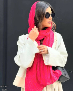 شال نخ پلیسه سرخابی
