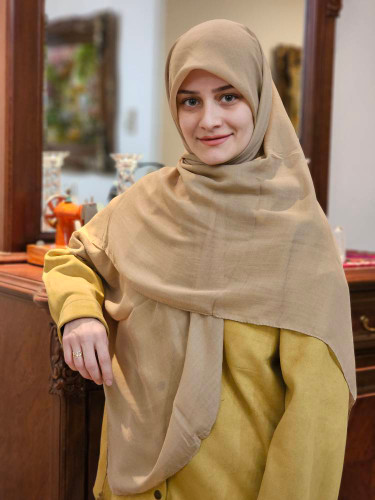 روسری نخ وال کرم تیره