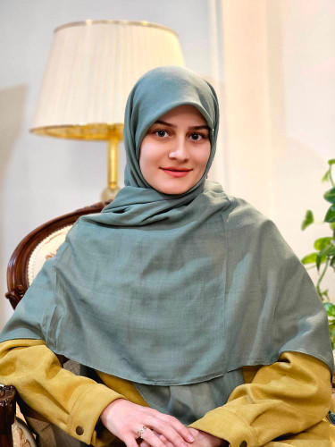 روسری نخ وال سبز پاستلی