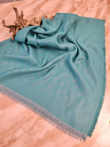روسری کشمیر زمستانی لمه وارداتی سبز پاستلی