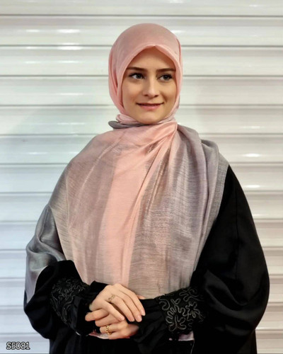 شال طیفی ویسکوز طوسی صورتی