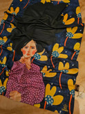 شال نخی سورمه ای مشکی