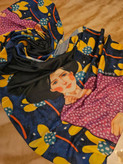 شال نخی سورمه ای مشکی