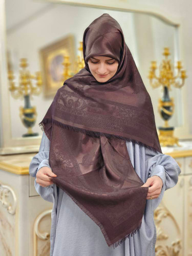روسری لمه دار رنگ موکا