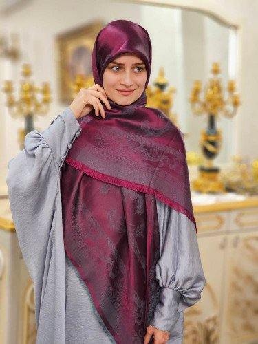 روسری لمه دار سبزسرخابی