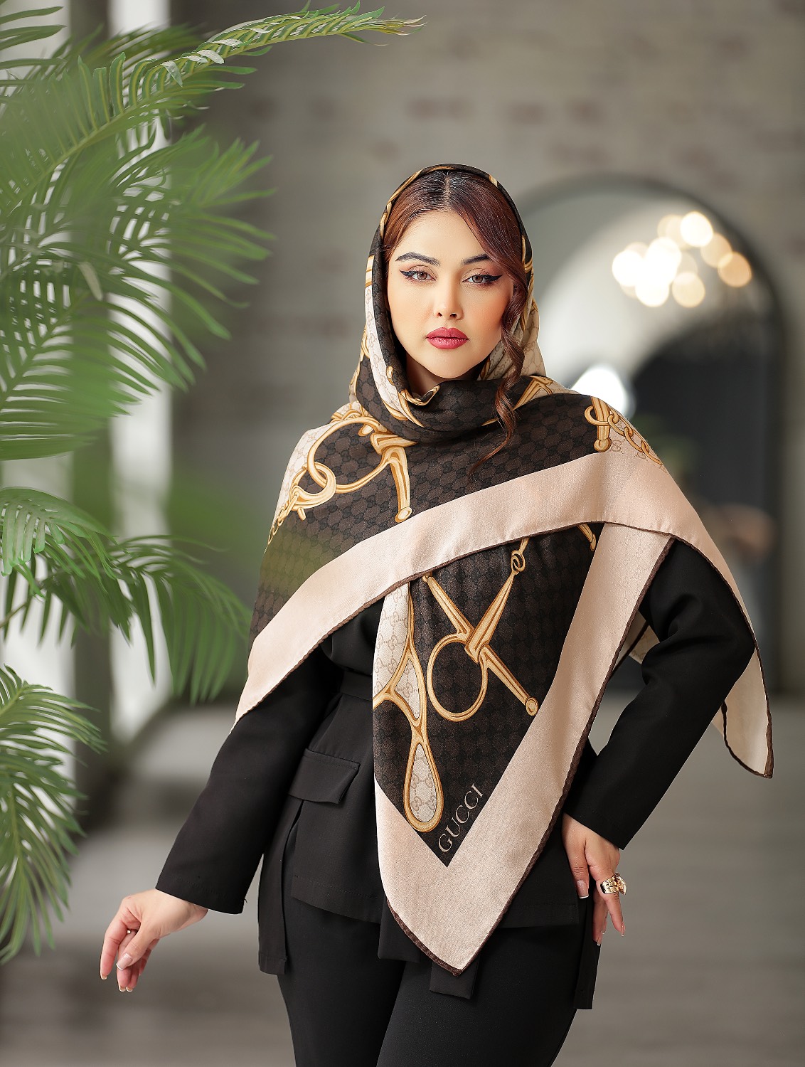 روسری نخ پنبه  سیا اسکارف کرم