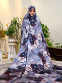 چادر مجلسی سیلک ابریشم یاسی