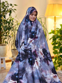 چادر مجلسی سیلک ابریشم یاسی