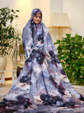 چادر مجلسی سیلک ابریشم یاسی