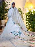 روسری مجلسی رنگ سبز آبی