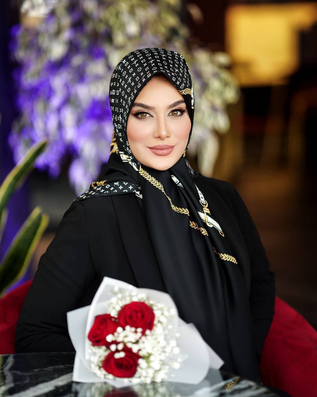 روسری ابریشم توییل مشکی