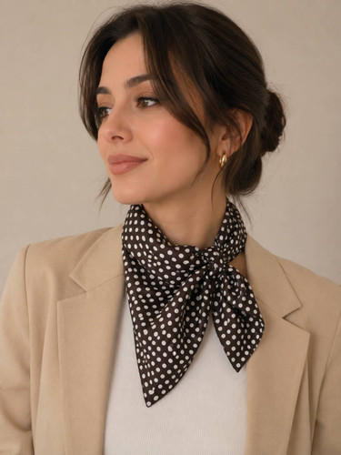 دستمال گردن قهوه ای توپی