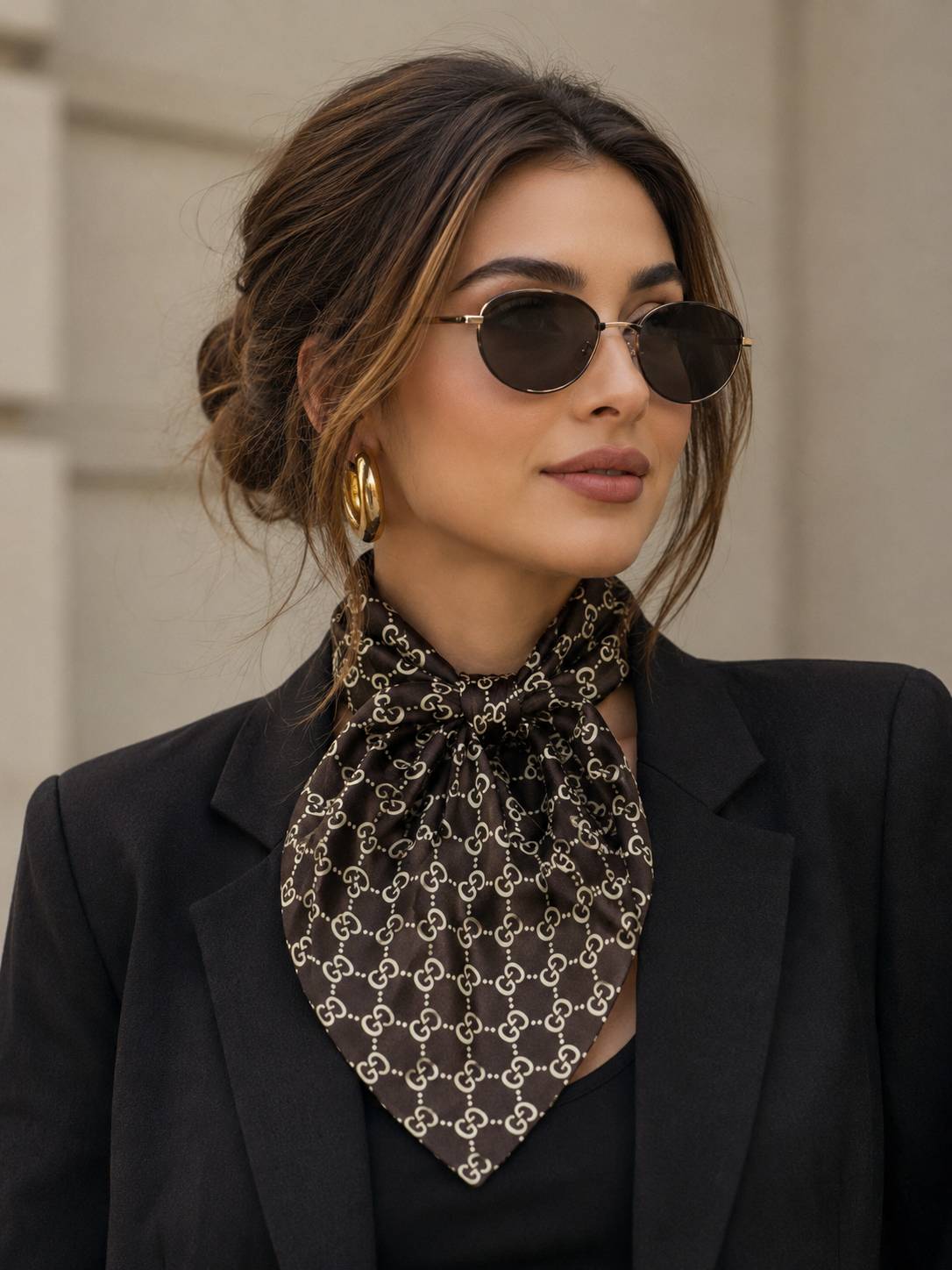 دستمال گردن گوچی قهوه ای