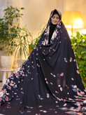 چادر مجلسی گل بهاری رنگ مشکی