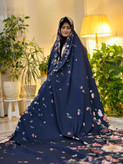 چادر مجلسی گل بهاری سورمه ای