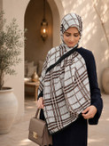 شال نخی کرم قهوه ای