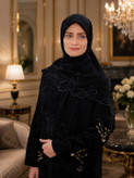 روسری کرپ حریر اماراتی مشکی اختصاصی