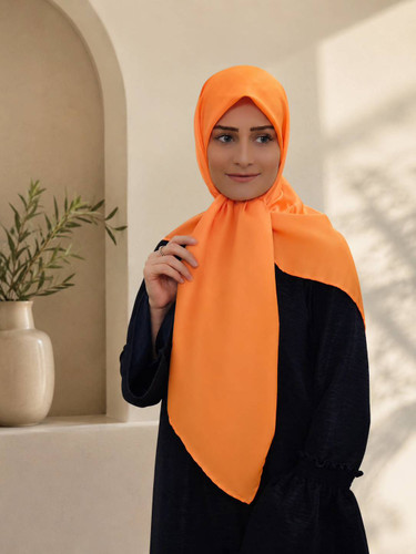 روسری توییل نخ رنگ نارنجی