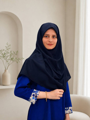 روسری نخ بروجرد سورمه ای