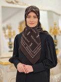 روسری حریر کرپ ایفسنلورن موکا کرم سایز ۱۰۰
