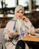روسری ابریشم توییل نرم و لطیف سبز پاستلی سایز ۱۳۰