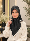 روسری سایز ۹۰ کیفیت مستر وارداتی مشکی سفید
