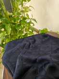 روسری نخی چهارفصل ژاکارد دورو سرمه ای سایز ۱۴۰