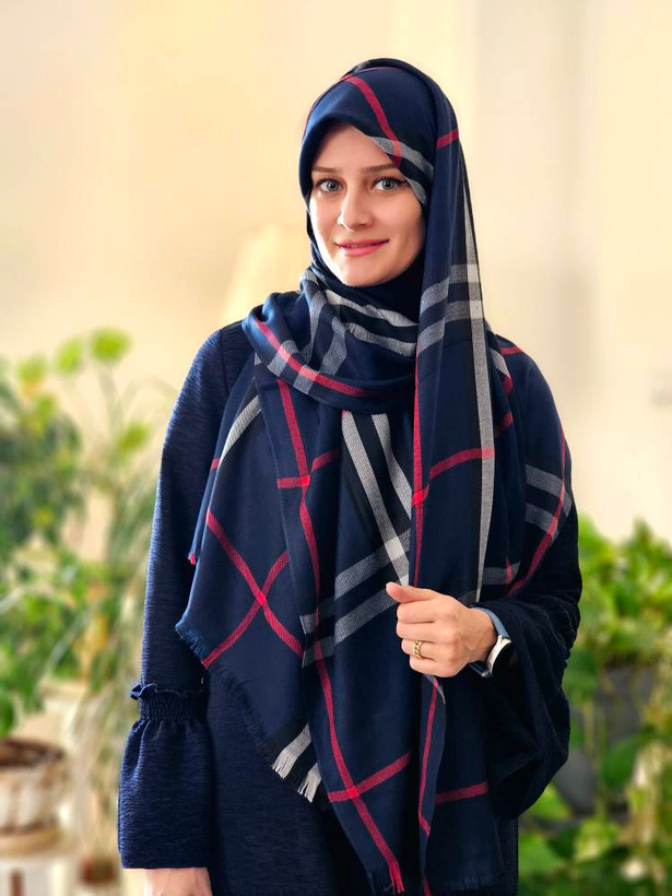 شال نخی باربری سرمه ای