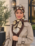 روسری ابریشم کیفیت مستر وارداتی سایز ۹۰ رنگ موکا