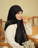 روسری دووره مشکی سایز ۱۱۰