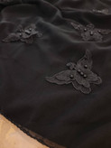 روسری مشکی حریر کرپ کارشده اختصاصی سایز ۱۳۰